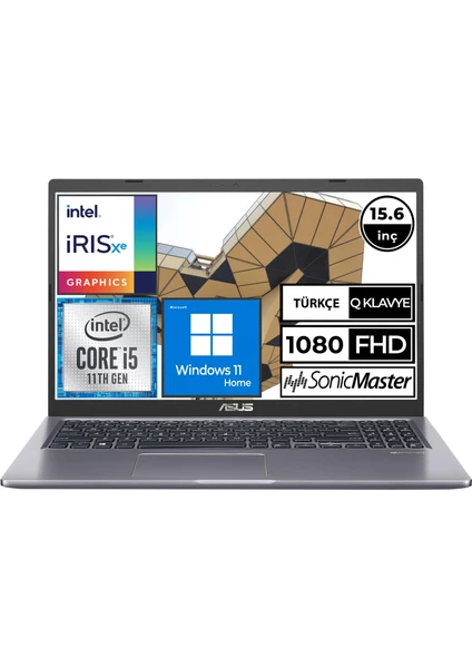 X515EA-BQ1186W01 I5-1135G7 8gb 512SSD 15.6" Fullhd W11H Taşınabilir Bilgisayar