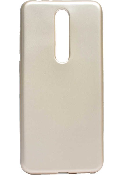 Nokia 5.1 Plus Kılıf Silikon Yumuşak Dokulu Premium- Gold
