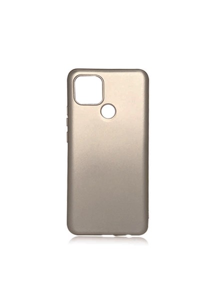 Oppo A15S Kılıf Silikon Yumuşak Dokulu Premium- Gold