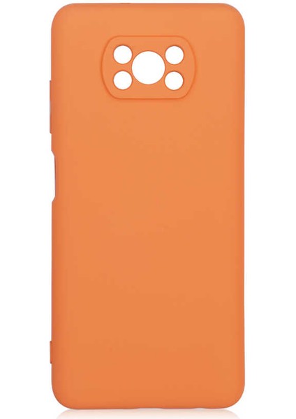 Xiaomi Poco X3 Kılıf Lansman Içi Kadife Silikon- Turuncu