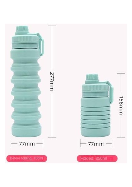 750ML Açık Katlanır Su Şişesi, Portatif Gıda Sınıfı Silikon Katlanır Su Bardağı(Yurt Dışından) modelleri