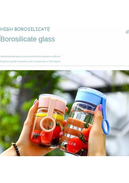 Taşınabilir El -Elli Yüksek Borosilize Fincan, Öğrenci Bardağı, Yaratıcı Şeffaf Single -Katman Cam(Yurt Dışından)