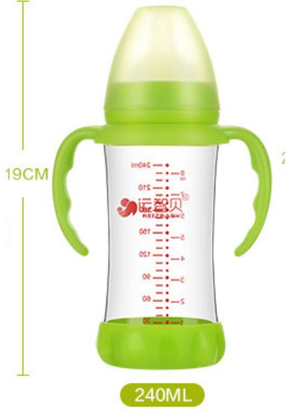 Güzel Cam Bebek Biberon Bebek Su Şişesi Geniş Kalibreli Bebek Şişeleri Süt Yüksek Sıcaklığa Dayanıklı Şişe 180ML | Şişeler(Yurt Dışından)