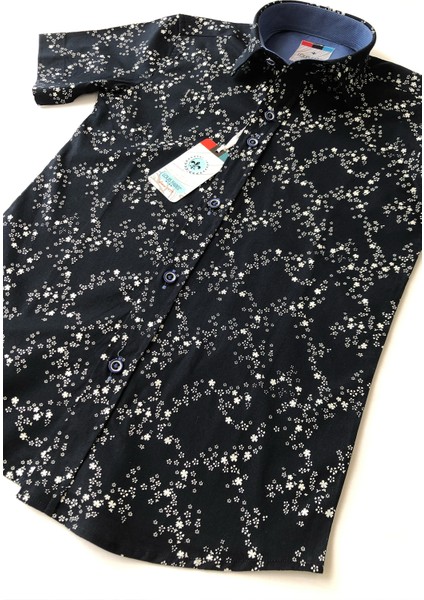 Yıldız Detaylı Trend Kısa Kol Çocuk Gömleği modelleri