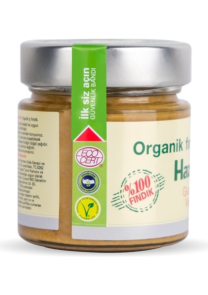 Organik, Şekersiz Fındık Emzesi 200 gr %100 Fındık