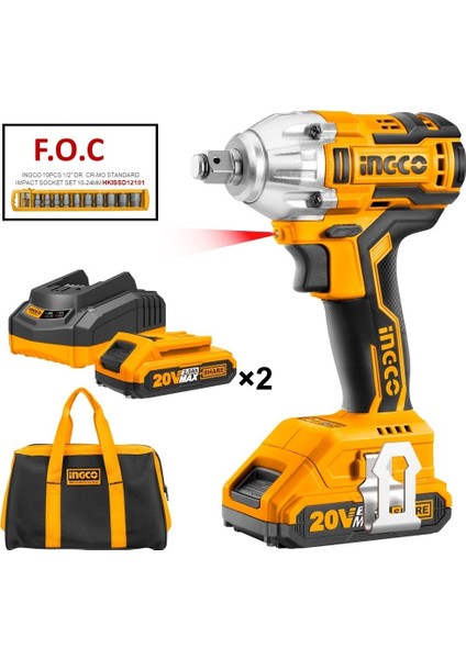 "li-Ion Akülü Somun Sıkma 1/2"" 20V 2.0AH"