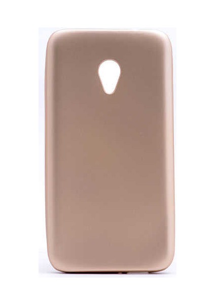 Alcatel U5 Kılıf Silikon Yumuşak Dokulu Premium- Gold