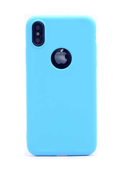 Apple iPhone x Kılıf Silikon Yumuşak Dokulu Premium- Mavi