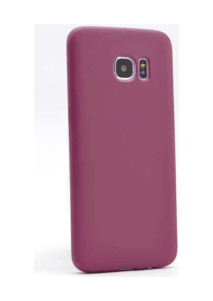 Galaxy S7 Edge Kılıf Silikon Yumuşak Dokulu Premium- Mürdüm