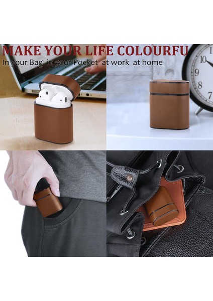 Earbud Kılıfı Için Pu Deri Koruyucu Koruma Kapağı - Kahverengi (Yurt Dışından) modelleri