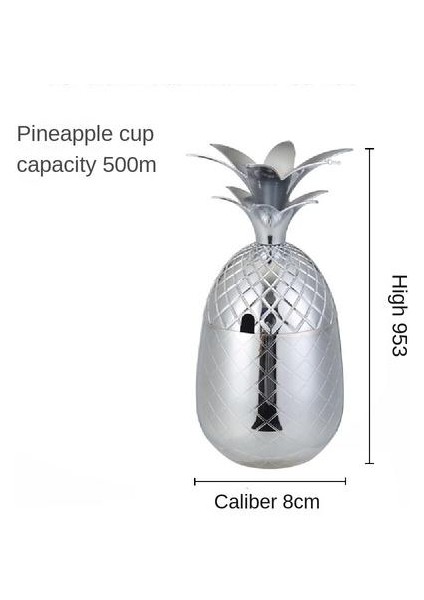 Paslanmaz Çelik Kokteyl Camı, Ananas Şekli Bar Kokteyl Bardakları Için Metal(Yurt Dışından) modelleri