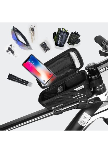 Evrensel Bisiklet Çantası Telefon Tutucu iPhone x Xr Samsung S9 Yağmur Geçirmez Su Geçirmez Mtb Ön Çanta 6.2 Inç Cep Telefonu Tutucu | Telefon Sahipleri ve duruş(Yurt Dışından)