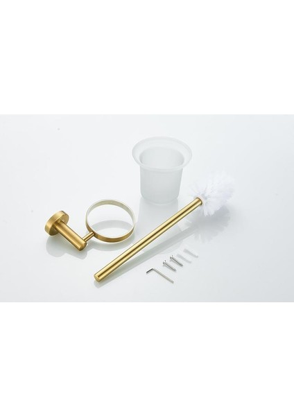 Falangshi Banyo Aksesuarları Robe Hooks Havlu Yüzük Tuvalet Fırçası Tutucu Sabunluk Banyo Donanım Seti Altın Fırçalanmış WB8834 | Banyo Donanım Setleri(Yurt Dışından)