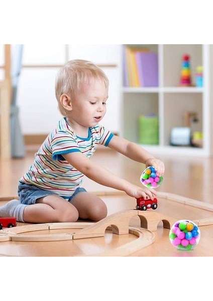 Dna Renkli Boncuk ile 5 Adet Stres Kabartma Topu(Yurt Dışından)