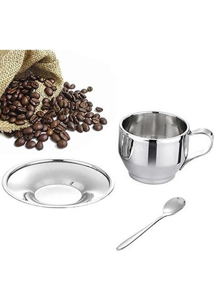 Paslanmaz Çelik Kahve Fincanı Seti Daire Cihaz Kişilik High-End Çift Katmanlı Kırmızı Çay Bardağı ve Daire(Yurt Dışından) fiyatları