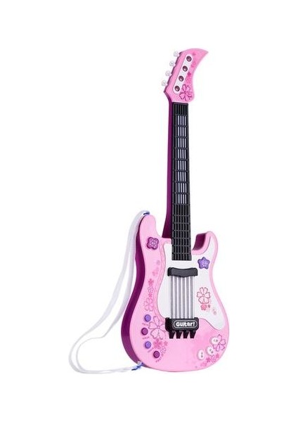 Çocuklar Küçük Gitar Ritim Işıkları ve Sesler ile Eğlenceli Eğitim Müzik Aletleri Elektro Gitar Oyuncak Toddlers Çocuklar Için | Gitar