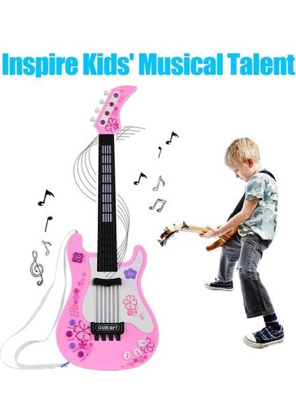 Çocuklar Küçük Gitar Ritim Işıkları ve Sesler ile Eğlenceli Eğitim Müzik Aletleri Elektro Gitar Oyuncak Toddlers Çocuklar Için | Gitar modelleri