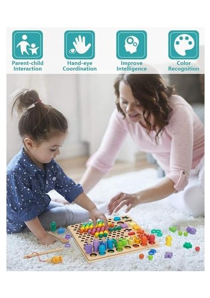 1 Adet Eğitim Ahşap Oyuncaklar Matematik Balıkçılık Kurulu Oyunu Eller Beyin Eğitim Klip Boncuk Bulmaca Matematik Oyunu(Yurt Dışından) fırsatları