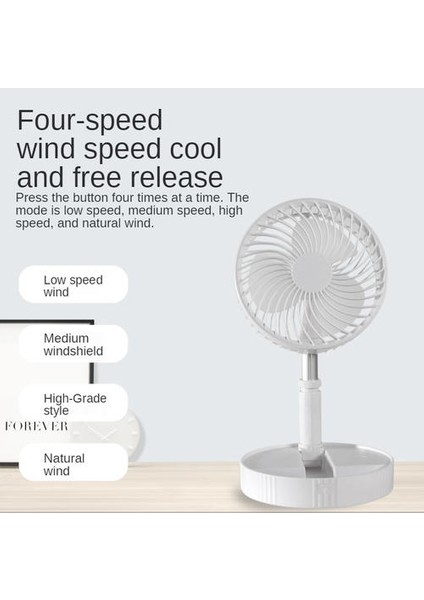 7000 Mah Mini Katlanır Teleskopik Zemin Fan USB Şarj Edilebilir Yaz Dilsiz Sessiz Masaüstü Masa Fan Ofis Yatak Odası Home | Fanlar indirimleri