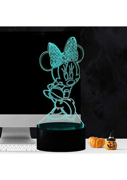 Mickey Minnie Mouse Işık Çocuk Odası Lambası Için LED Gece Işık Sensörü Dokunmatik Lava Sevimli 3D Karikatür LED Lamba Çok Renkli Noel Partisi Mood C