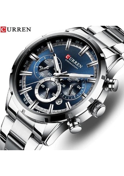 En Marka Lüks Moda Erkek Saatler Paslanmaz Çelik Chronograph Kuvars Izle Erkekler Spor Erkek Saat | Kuvars Saatler