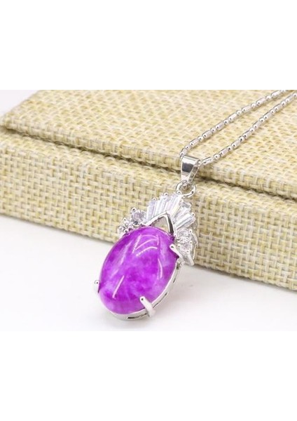 Kadınlar Için 15X30MM Zincir Damla Taş Kolye Kristal Doğal Jades Kolye kolye Gümüş Renk Paslanmaz Çelik Takı | Taş Kolye | Bırak Pendantpendant Bırak(Yurt Dışından) fırsatları