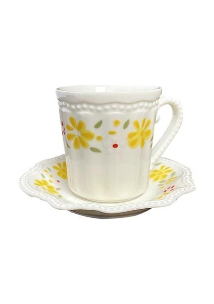 Zarif Öğleden Sonra Çay Bardağı Modern Yaratıcı Çiçek Seramik Ingilizce Çay Bardağı Seti Benzersiz Nordic Tazas De Cafe Mutfak Ürünü BS50CC Kahve Kupası ve Tabak Setleri (Yurt Dışından)