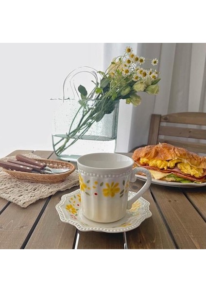 Zarif Öğleden Sonra Çay Bardağı Modern Yaratıcı Çiçek Seramik Ingilizce Çay Bardağı Seti Benzersiz Nordic Tazas De Cafe Mutfak Ürünü BS50CC Kahve Kupası ve Tabak Setleri (Yurt Dışından)
