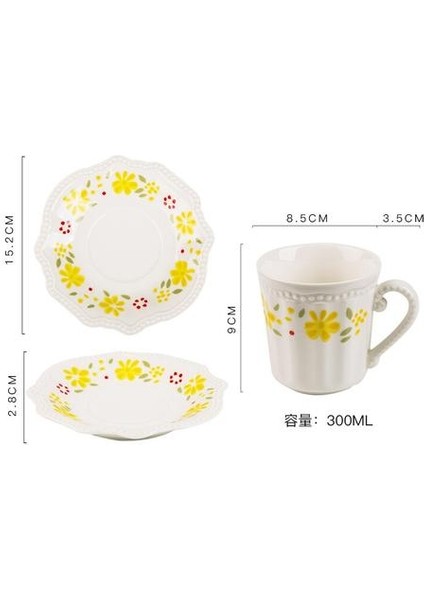 Zarif Öğleden Sonra Çay Bardağı Modern Yaratıcı Çiçek Seramik Ingilizce Çay Bardağı Seti Benzersiz Nordic Tazas De Cafe Mutfak Ürünü BS50CC Kahve Kupası ve Tabak Setleri (Yurt Dışından)