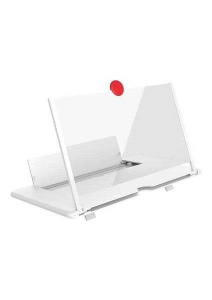 NEW14 Inç 3D Etkisi Yüksek Çözünürlüklü Büyük Ekran Masa Tutucu ile Mo Için Büyüteç Katlanır | Telefon Sahipleri ve standları (Beyaz)