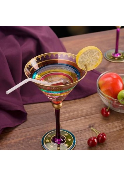 Avrupa El Boyalı Şarap Gözlük Kurşunsuz Kişilik Kokteyl Cam Goblet Bar Otel Düğün Parti Drinkware Ev Dekor Kokteyl Camı (Yurt Dışından)