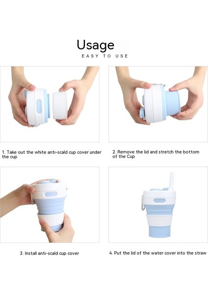 450 ml Açık Taşınabilir Katlanır Teleskopik Sıkıştırma Su Bardağı (Yurt Dışından) fiyatları