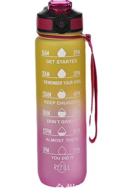 1l Büyük Kapasiteli Spor Degrade Su Şişesi (Yurt Dışından)