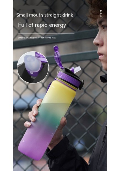 1l Büyük Kapasiteli Spor Degrade Su Şişesi (Yurt Dışından) modelleri