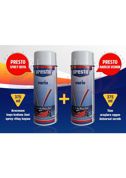 Mitsubishi Kod: W8H Presto Sprey Boya Seti (Boya + Vernik)