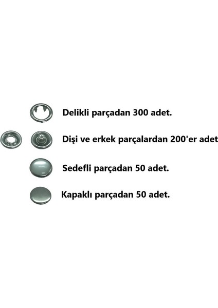 (200 Adet Çıtçıt) Sedefli, Kapaklı, Delikli Klikıt, Bebe Çıtçıt, Gömlek Çıtçıt Seti