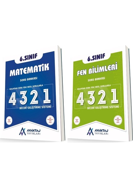 Avantaj 6. Sınıf Matematik + Fen Bilimleri 4321 Soru Seti 2 Kitap 2023