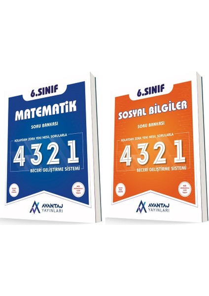 Avantaj 6. Sınıf Matematik + Sosyal 4321 Soru Seti 2 Kitap 2023