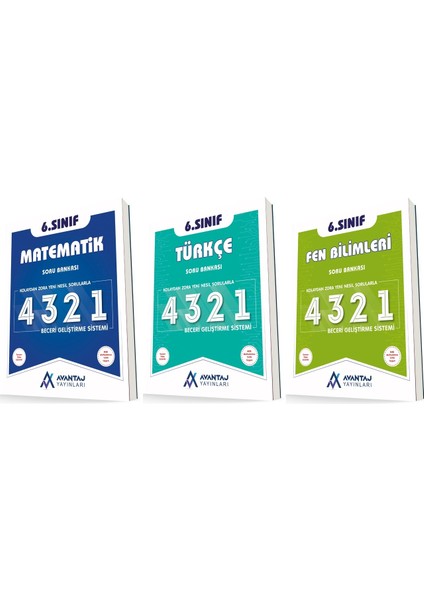 Avantaj 6. Sınıf Matematik + Türkçe + Fen 4321 Soru Seti 3 Kitap 2023