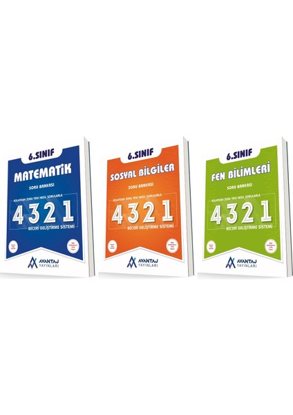 Avantaj 6. Sınıf Matematik + Sosyal + Fen 4321 Soru Seti 3 Kitap 2023