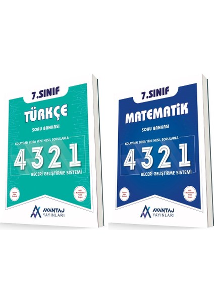 Avantaj 7. Sınıf Matematik + Türkçe 4321 Soru Seti 2 Kitap 2023