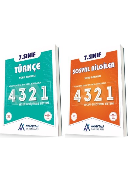 Avantaj 7. Sınıf Türkçe + Sosyal 4321 Soru Seti 2 Kitap 2023