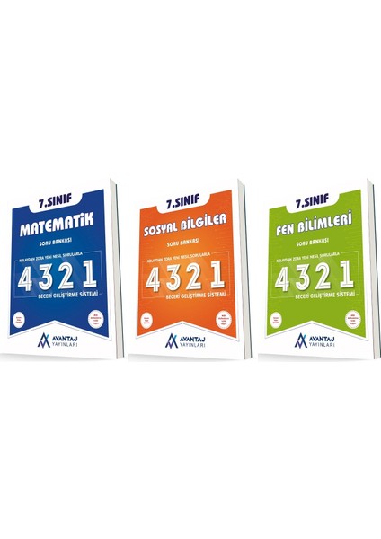 Avantaj 7. Sınıf Matematik + Sosyal + Fen 4321 Soru Seti 3 Kitap 2023