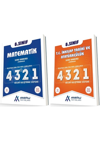 Avantaj 8. Sınıf Matematik + İnkılap 4321 Soru Seti 2 Kitap 2023