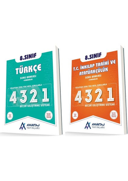 Avantaj 8. Sınıf Türkçe + İnkılap 4321 Soru Seti 2 Kitap 2023