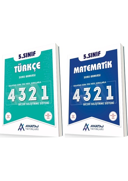 Avantaj 5. Sınıf Matematik + Türkçe 4321 Soru Seti 2 Kitap 2023