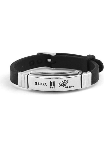 Bts Suga Bileklik Silikon Ayarlanabilir Bilek Bandı (Yurt Dışından)
