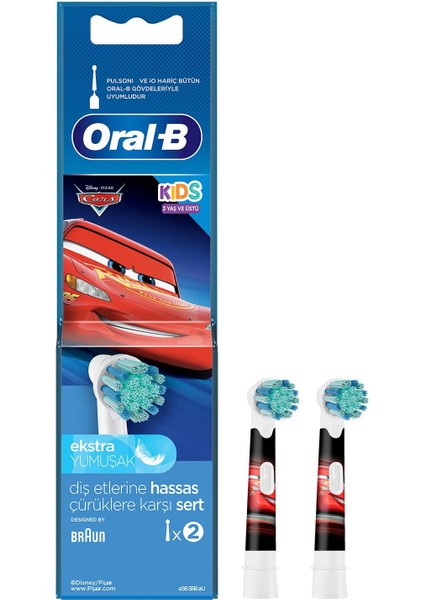 Cars Çocuklar İçin 2'li Diş Fırçası Yedek Başlığı EB10
