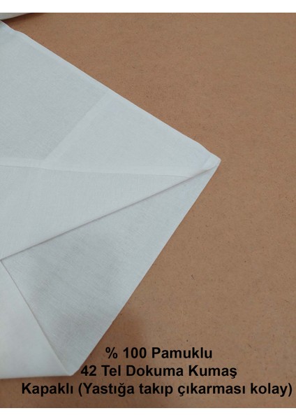 Otel Yastık Kılıfı Ekonomik Kapaklı Beyaz 50x70 cm 12'li