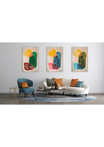 Taş ve Yaprak Soyut Kanvas Tablo